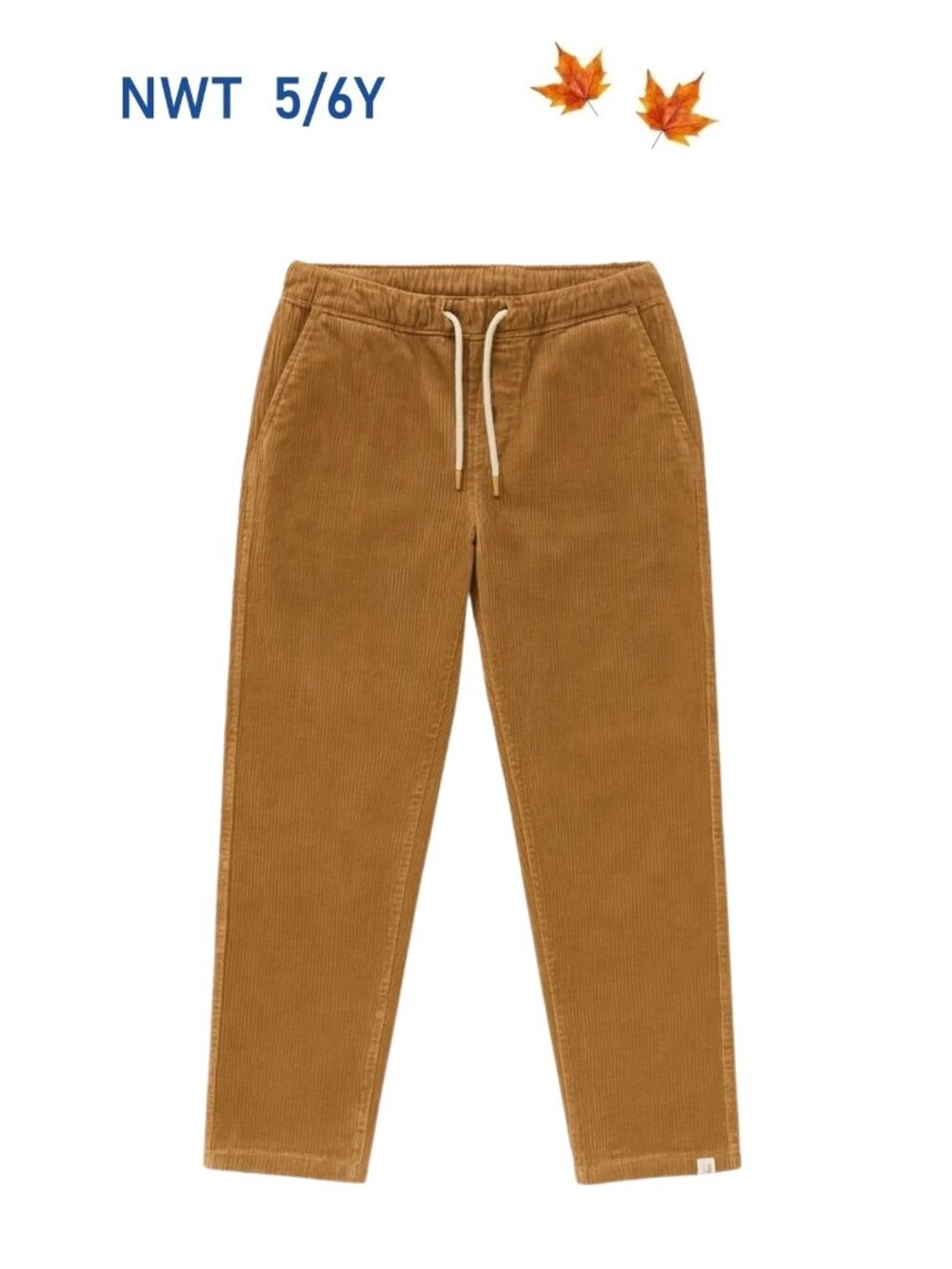 Me & Henry Beige Corduroy Jogger with back pocket size 5/6Y Casual Fall Winter